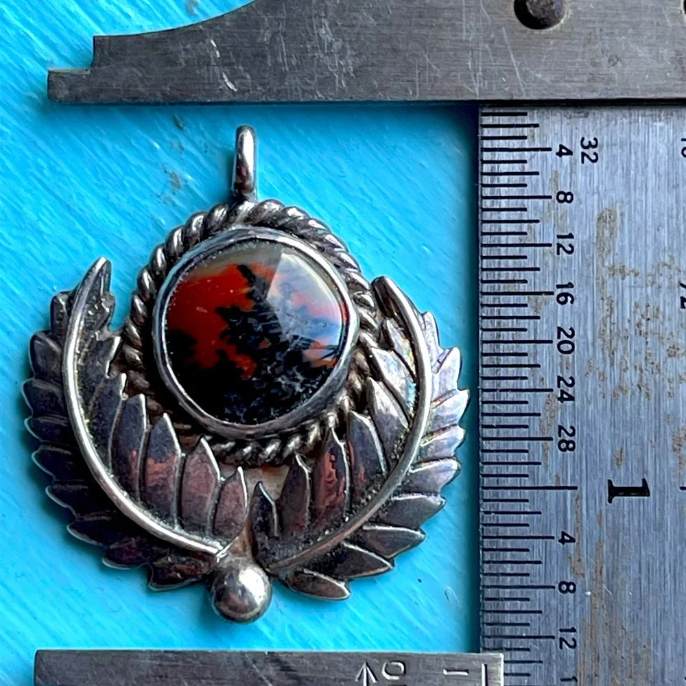 Picture Jasper & Sterling Navajo Pendant